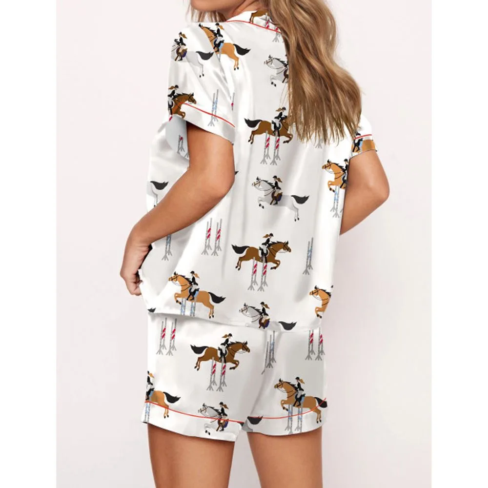 Horse Lovers Satin Pajama Set For Women - Image 2