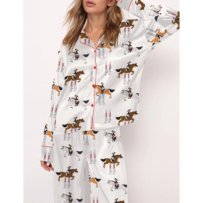 Horse Lovers Satin Pajama Set For Women - Image 3