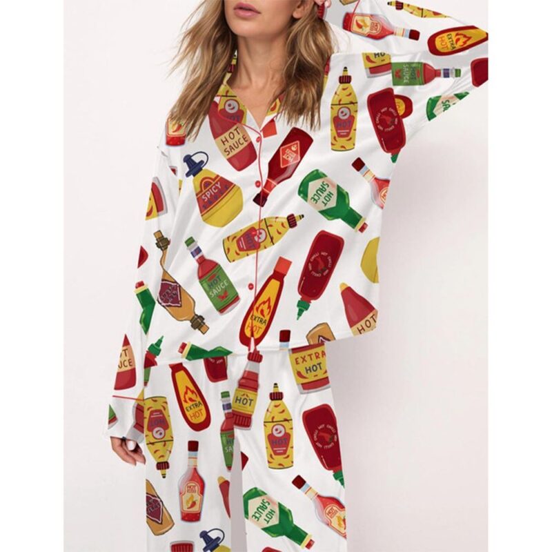 Hot Sauce Satin Pajama Set For Women - Image 2