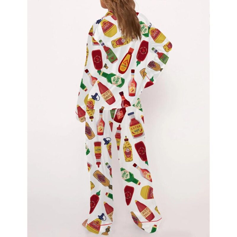 Hot Sauce Satin Pajama Set For Women - Image 3