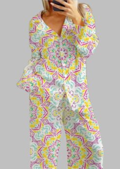 Polygonal Symmetrical Geometric Pajama Set