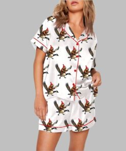 Elbows Up We Are Canadian Angry Beaver Flying Goose Bumper Print Pajama Set