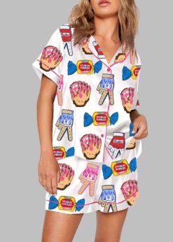 Ice Cream Baseball Batting Glove Pajama Set