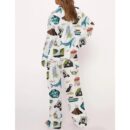 Iceland Travel Satin Pajama Set For Women