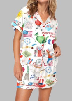 Independence Day Celebration Watercolor Pajama Set