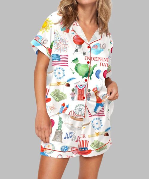 Independence Day Celebration Watercolor Pajama Set