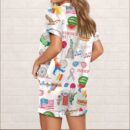 Independence Day Celebration Watercolor Silky Satin Pajama Set