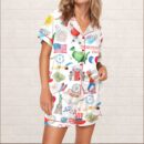 Independence Day Celebration Watercolor Silky Satin Pajama Set