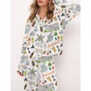Ireland Travel Satin Pajama Set For Women