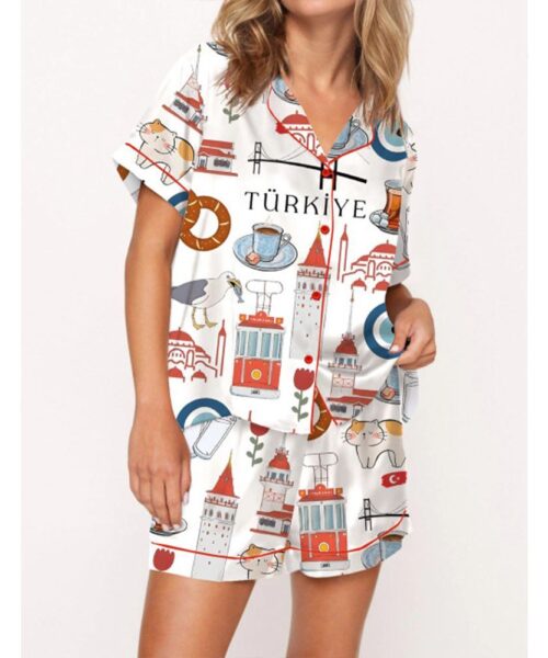 Istanbul Turkey Travel Pajama Set For Women