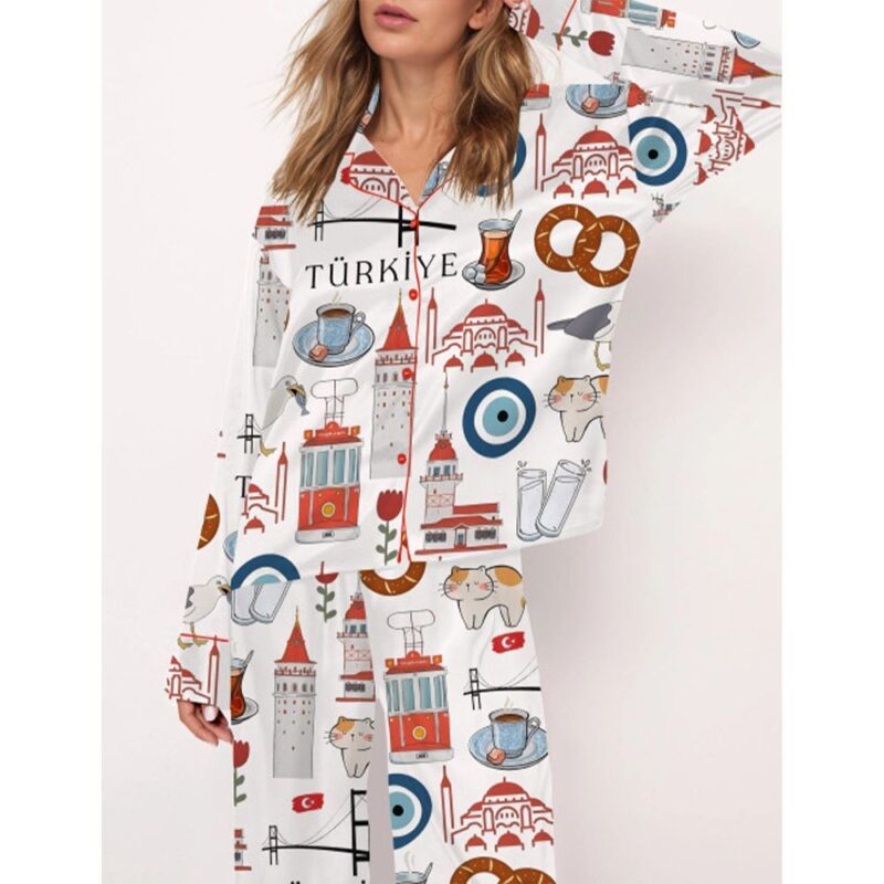 Istanbul Turkey Travel Pajama Set For Women - Image 2