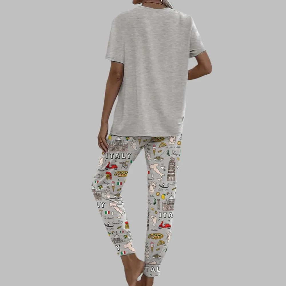 Italy Casual Pajama Set For Women - Image 3