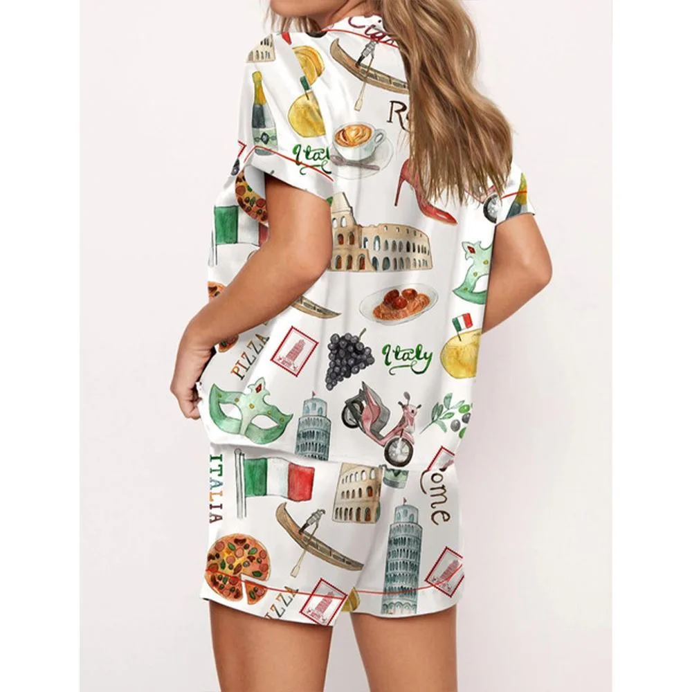Italy Roma Travel Destination Pajama Set - Image 2