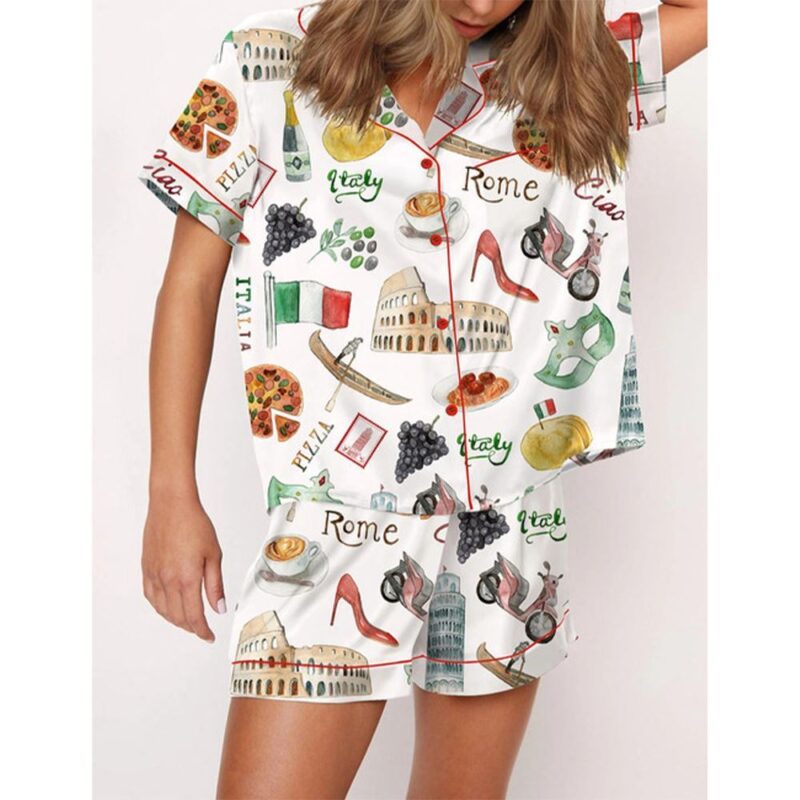 Italy Roma Travel Destination Pajama Set - Image 3