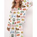 Italy Travel Satin Pajama Set For Women