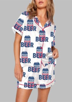 It's A Bad Day To Be A Cold Beer 4th Of July Patriotic Drinking Pajama Set