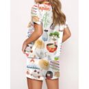 Japan Travel Satin Pajama Set For Women