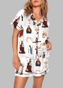 Jesus Love Us Print Pajama Set
