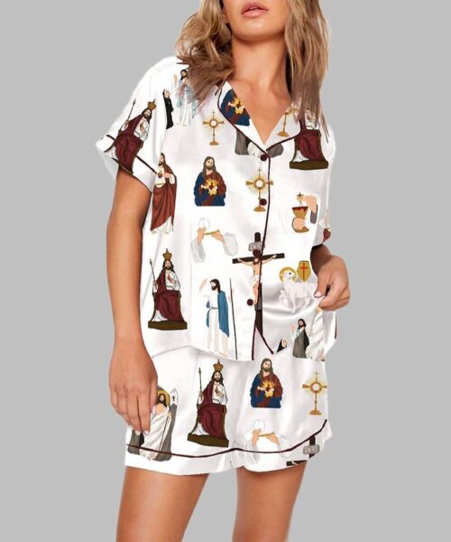 Jesus Love Us Print Pajama Set