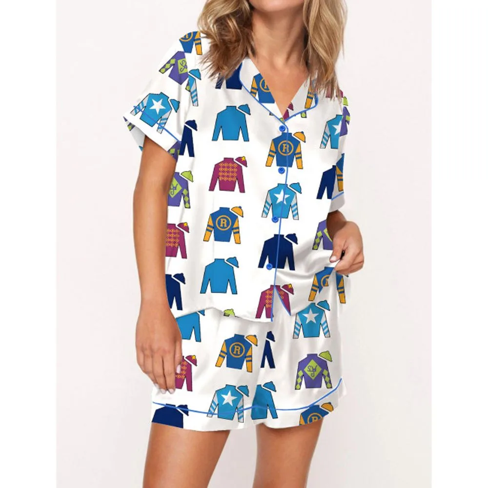 Jockey Racing Silks Satin Pajama Set For Women