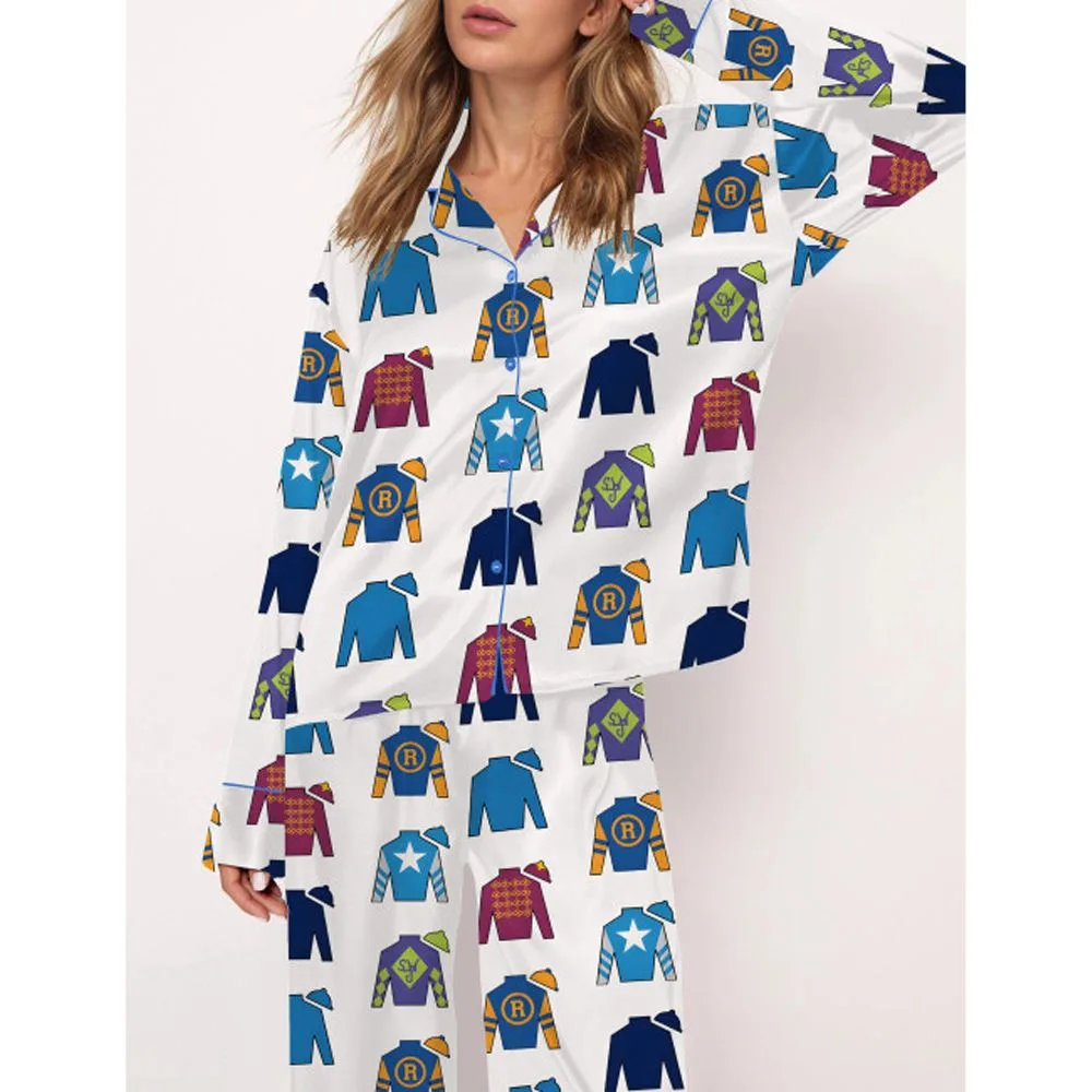 Jockey Racing Silks Satin Pajama Set For Women - Image 2