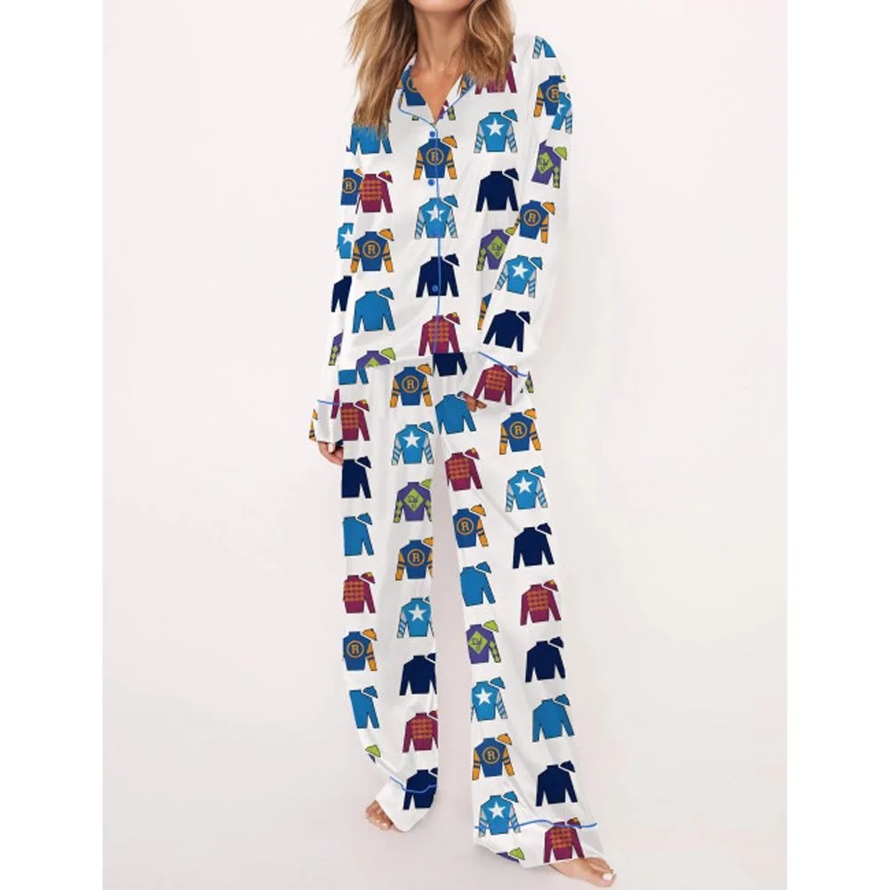 Jockey Racing Silks Satin Pajama Set For Women - Image 3