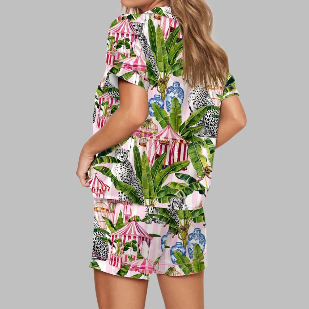 Jungle With Cheetahs Striped Pajama Set - Image 3