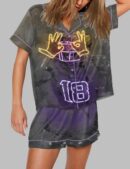 Justin Jefferson Poster Neon Vikings Pajama Set