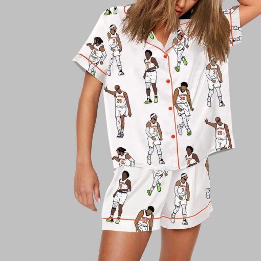 KAT Brunson Mikal Hart And OG Knicks Players Print Pajama Set - Image 2