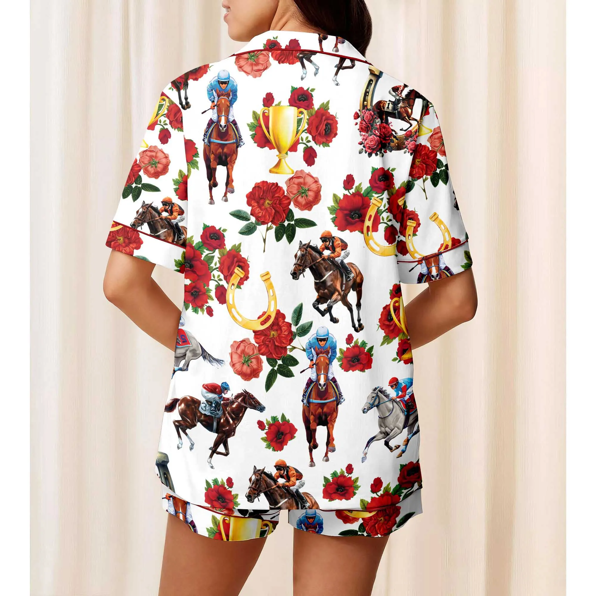 Kentucky Derby Print Pajamas Set For Women - Image 2