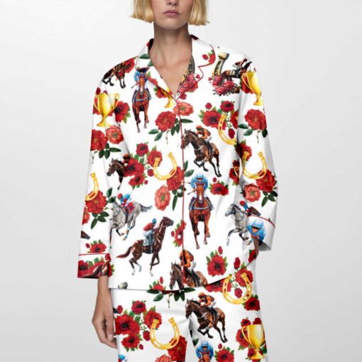 Kentucky Derby Print Pajamas Set For Women - Image 3