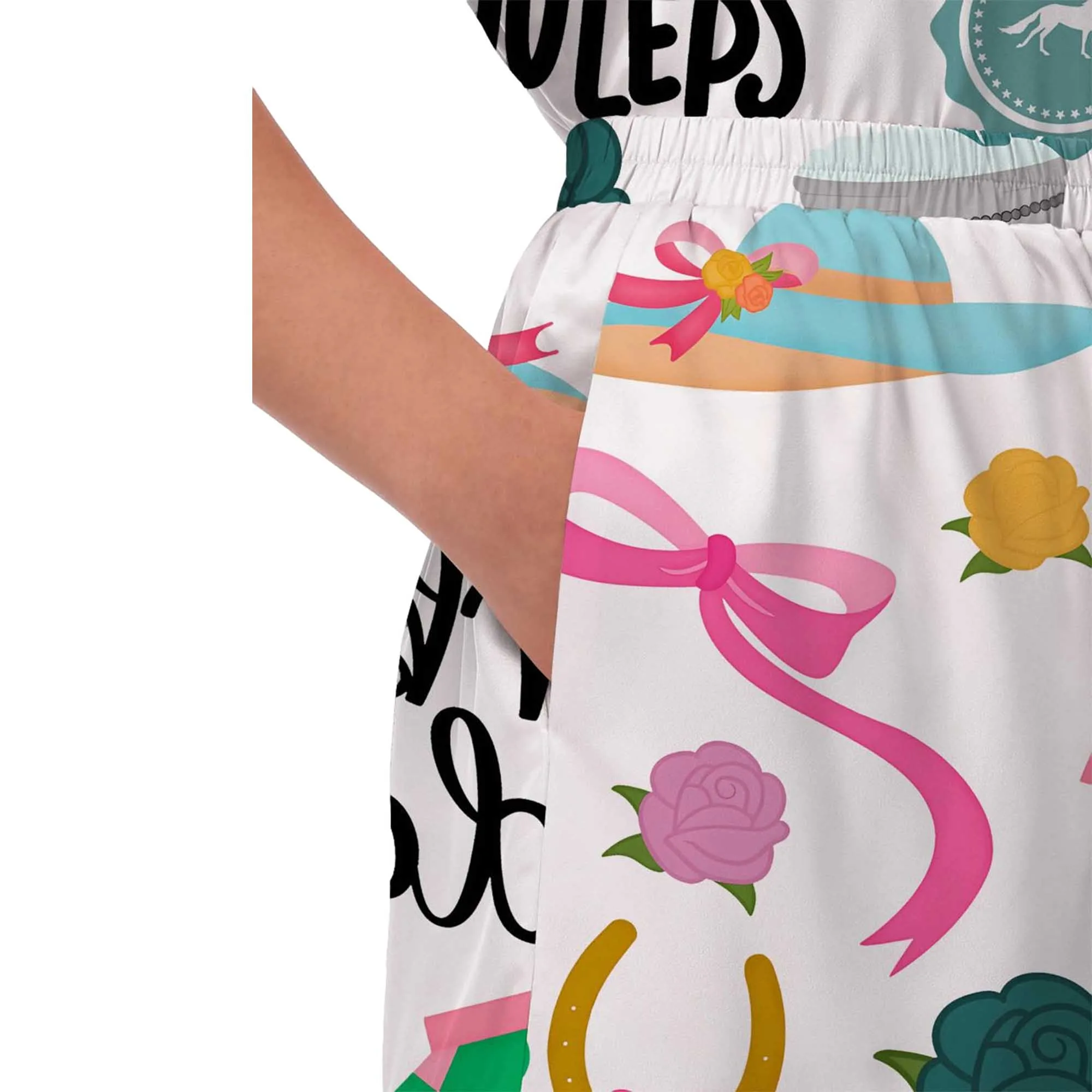 Kentucky Derby Satin Pajama Set For Women - Image 4