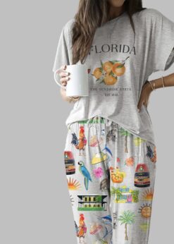 Key West Florida Travel Casual Pajama Set For Women
