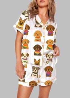 LQBTQ Pride All You Need Is love Cute LGBTQ Rainbow Dog Mom Print Pajama Set