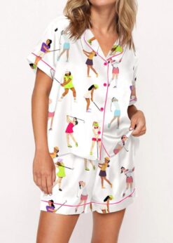 Ladies Golf Satin Pajama Set For Women