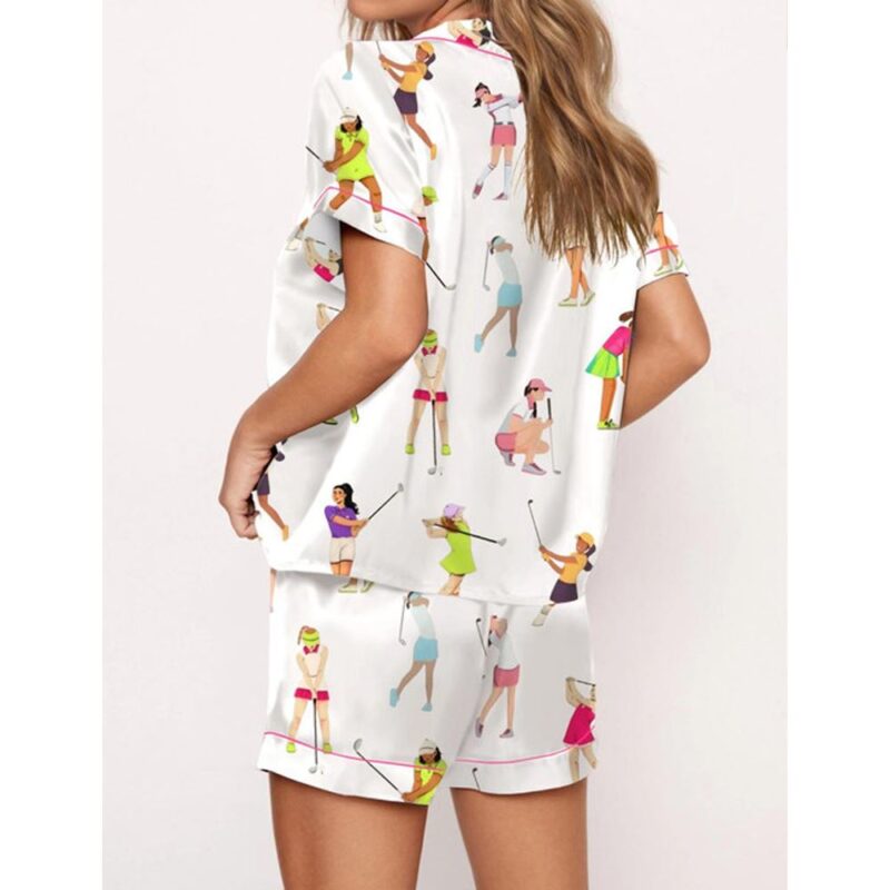 Ladies Golf Satin Pajama Set For Women - Image 3