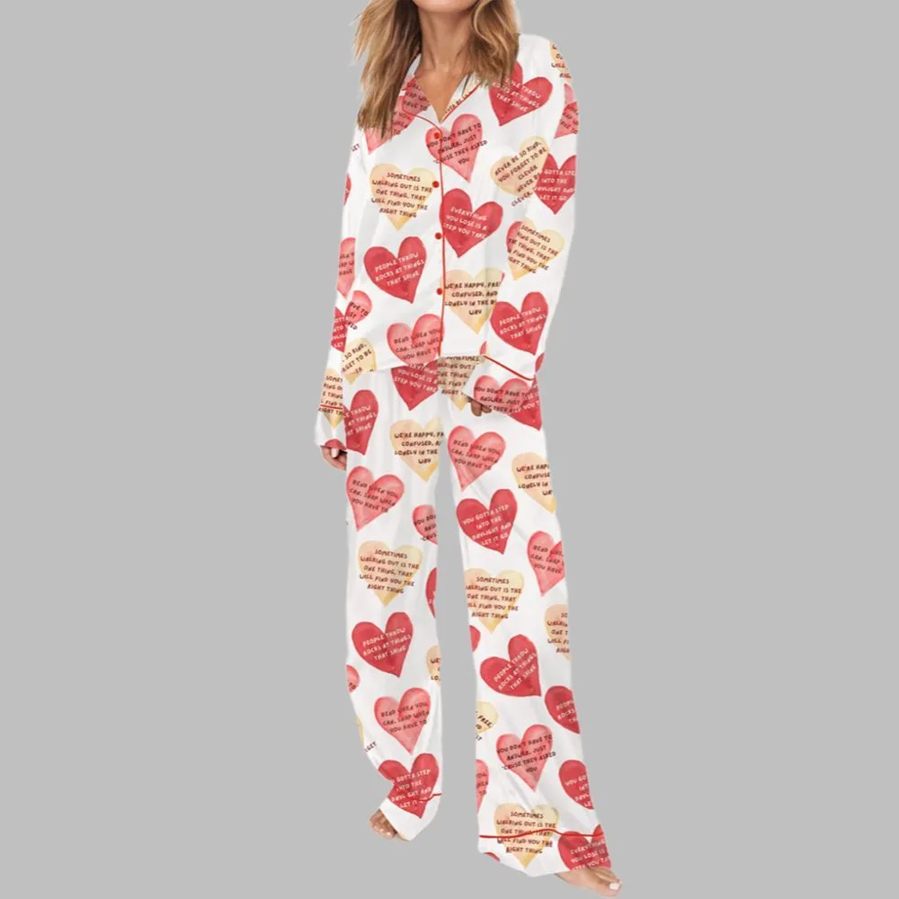Life Lessons With Lyrics Pajama Set For Women - Image 3