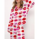 Lips Of Love Satin Pajama Set For Women