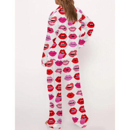 Lips Of Love Satin Pajama Set For Women - Image 4