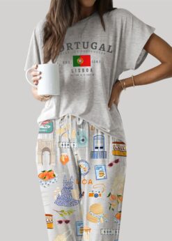 Lisbon Portugal Casual Pajama Set