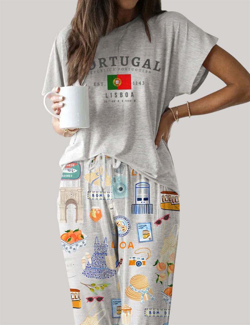 Lisbon Portugal Casual Pajama Set