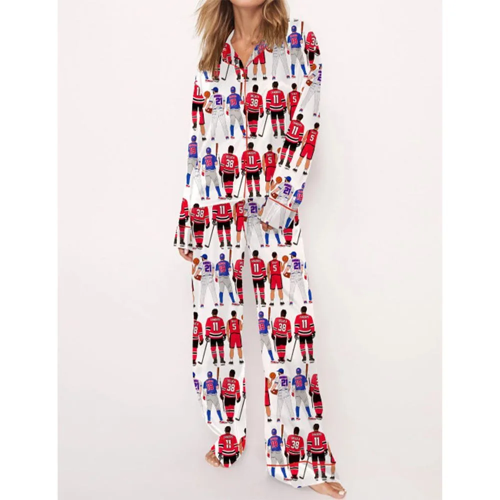 Liz Tomforde Windy City Series Satin Pajama Set For Women - Image 3