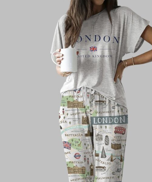 London United Kingdom Casual Pajama Set For Women