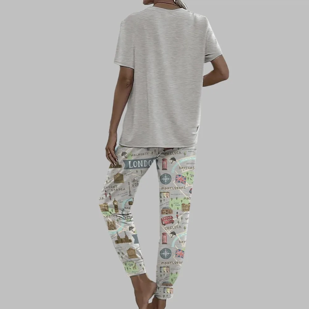 London United Kingdom Casual Pajama Set For Women - Image 3