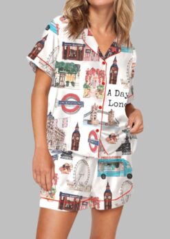 London Travel Pajama Set For Women