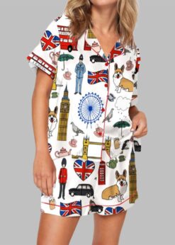 London Travel Pajama Set For Women