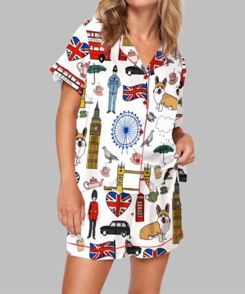 London Travel Pajama Set For Women