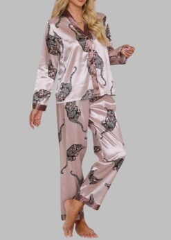 Lone Leopard Long Sleeve Pajama Set