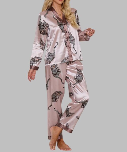 Lone Leopard Long Sleeve Pajama Set