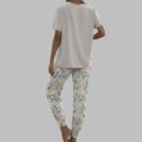 Music Piano Casual Satin Pajama Set For Women